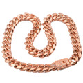 10/12/14mm Hip Hop Stainless Steel Jewelry Rose Gold Encrypted Cuban Chain Thick Necklace